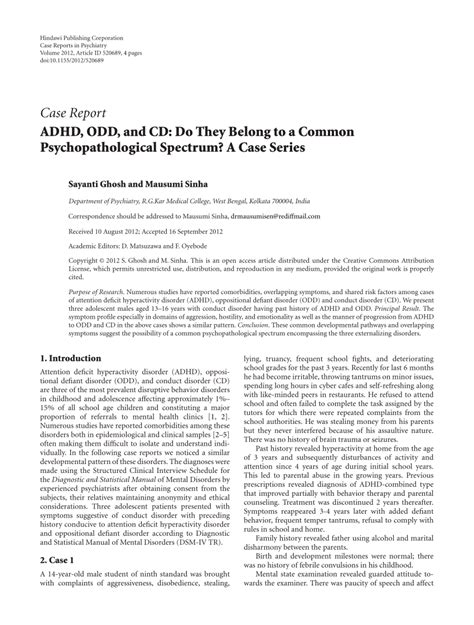 ADHD, ODD, and CD: Do They Belong to a Common .